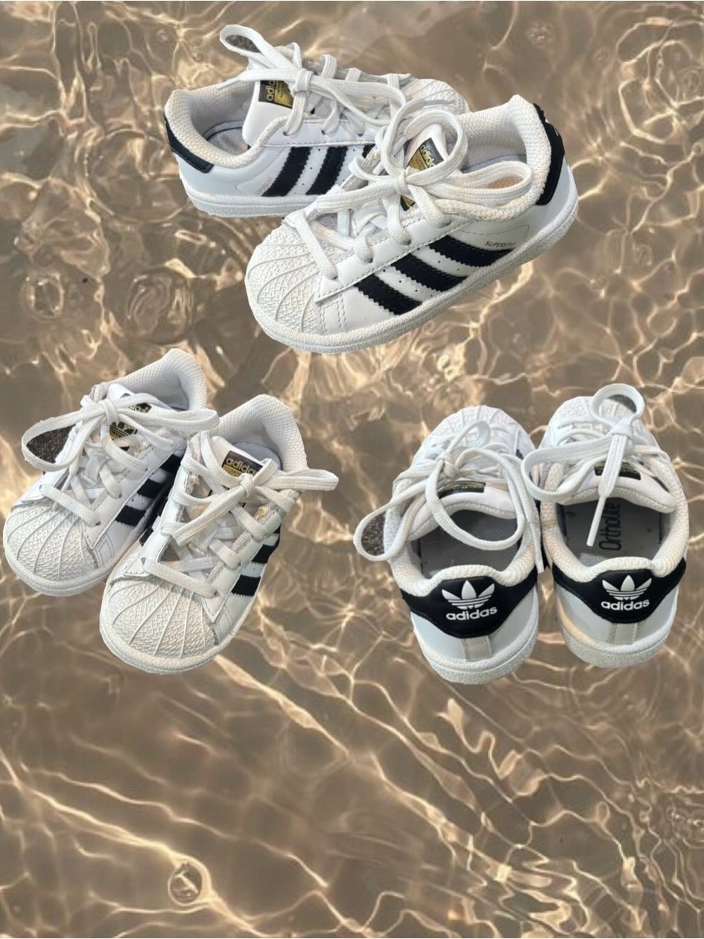 adidas Kids White and Black Classic Shell-Toe Sneakers